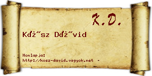 Kósz Dávid névjegykártya