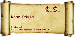 Kósz Dávid névjegykártya